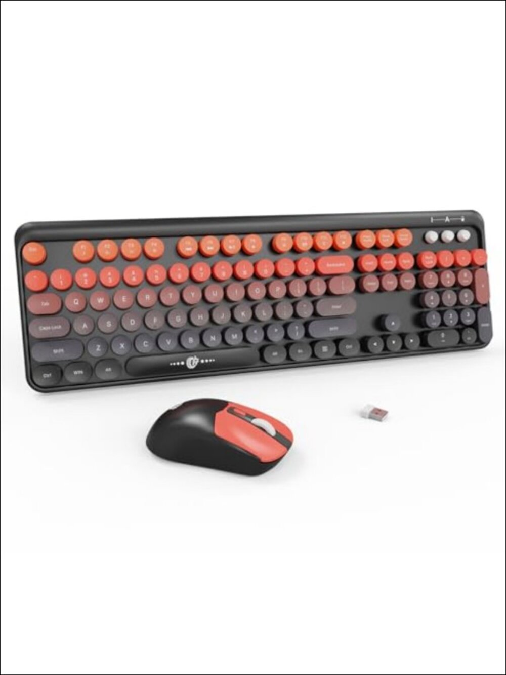 Wireless Keyboard and Mouse Combo 2.4GHz Retro Typewriter Auto-Sleep 104 Keys